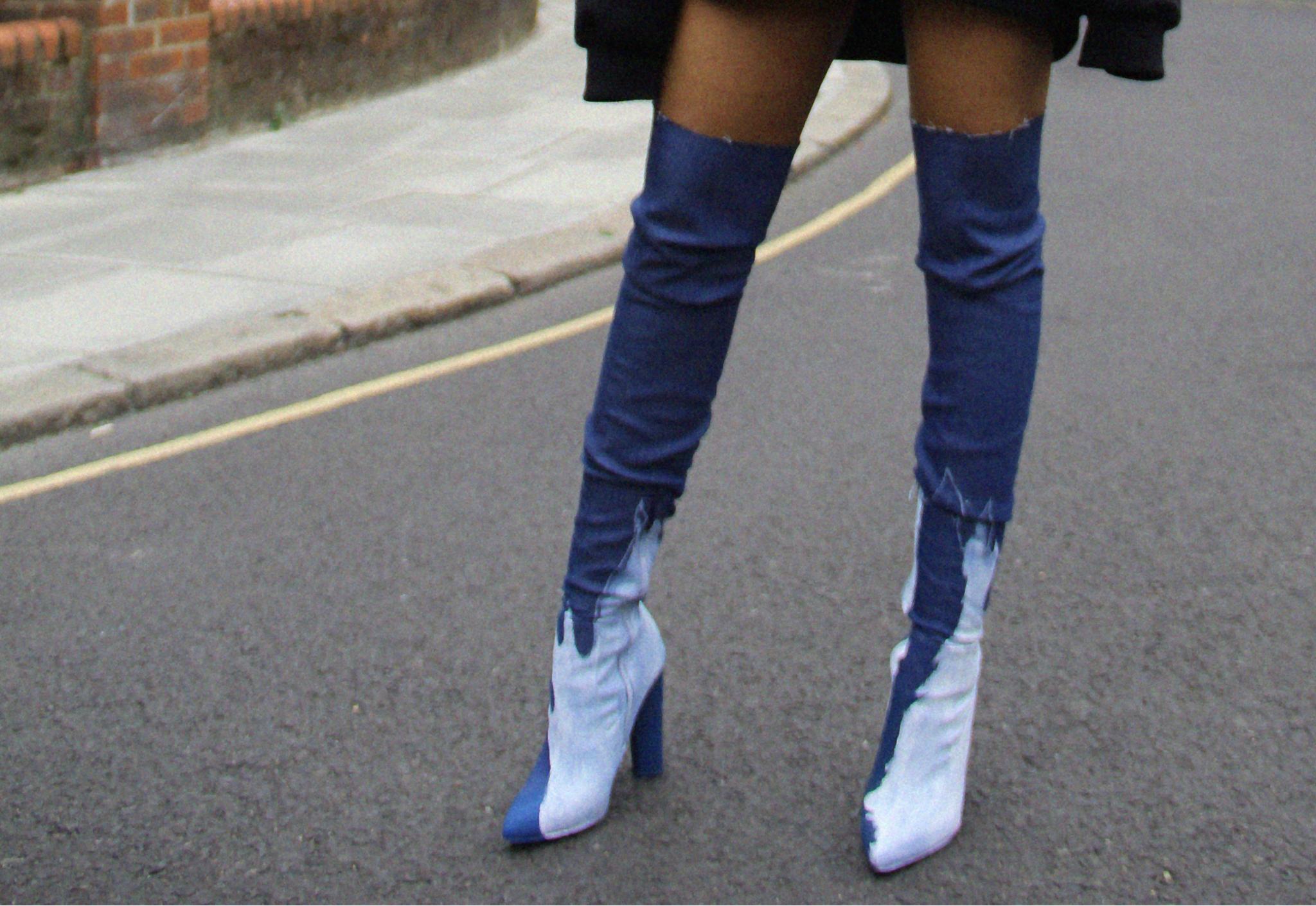 KILL Handpainted Denim boots