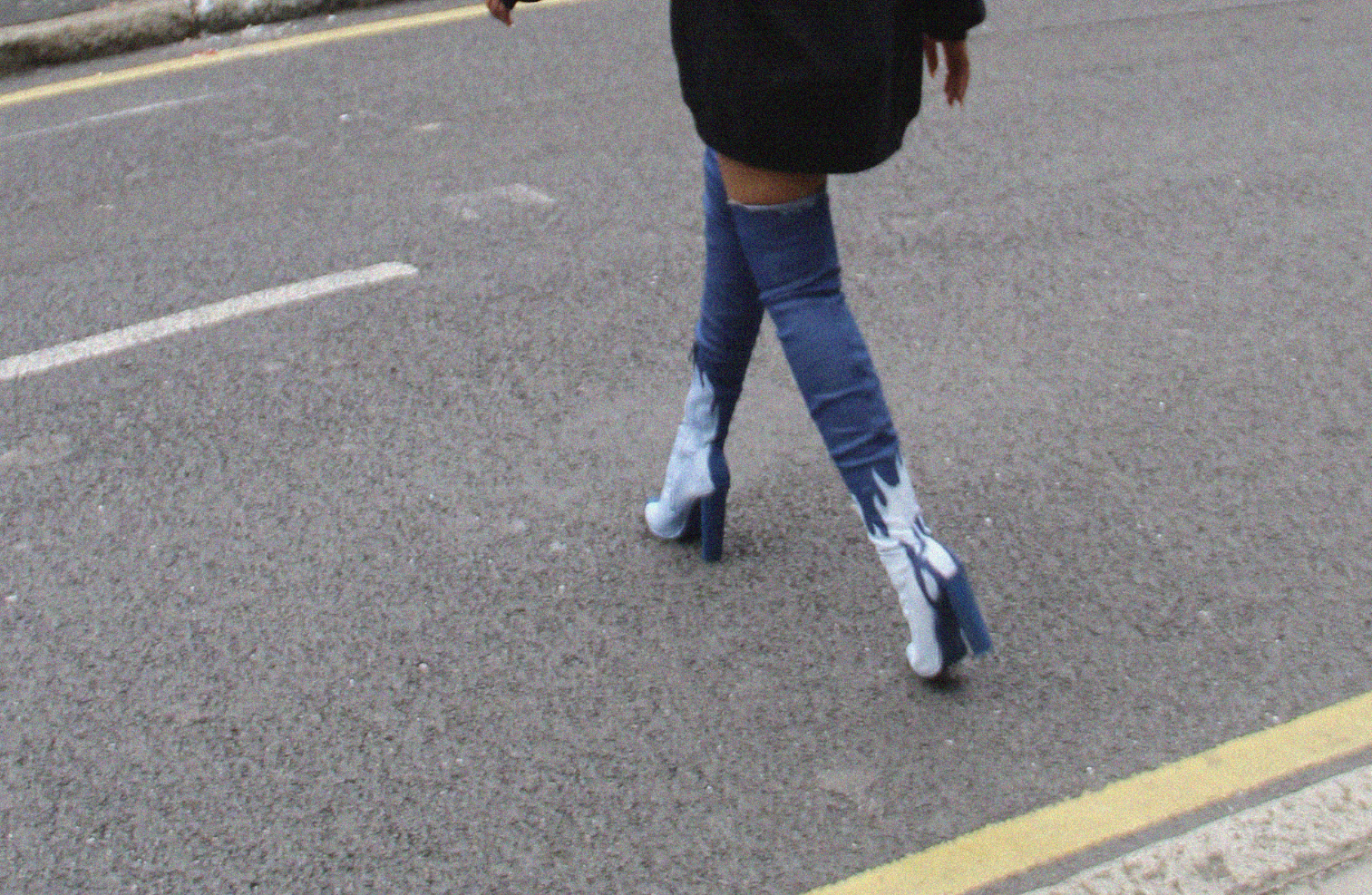KILL Handpainted Denim boots