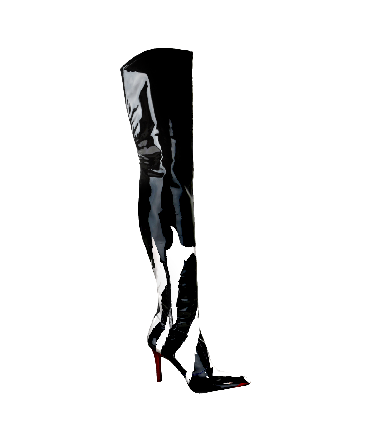 Faux Leather Hand Painted Thigh Boot