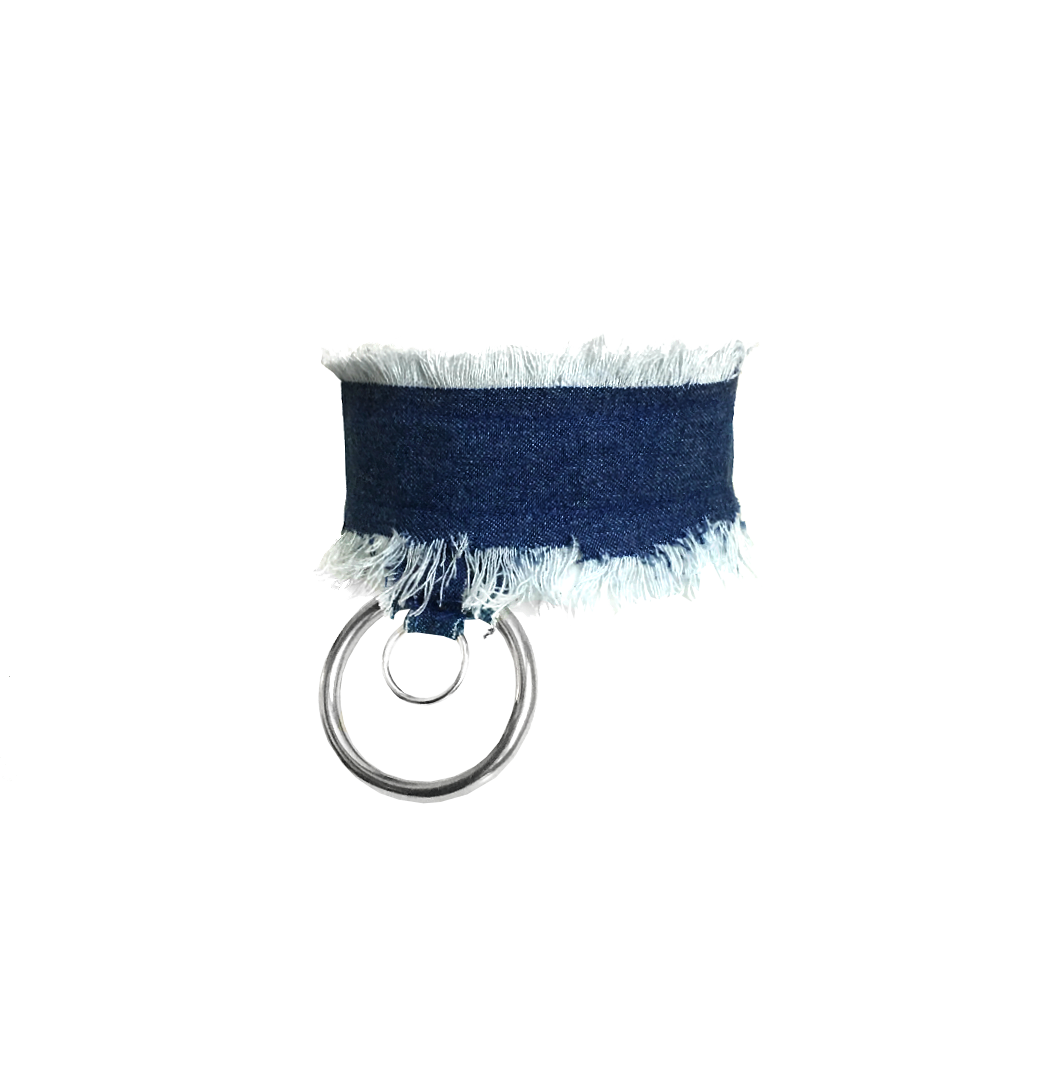 Frayed Double Ring choker