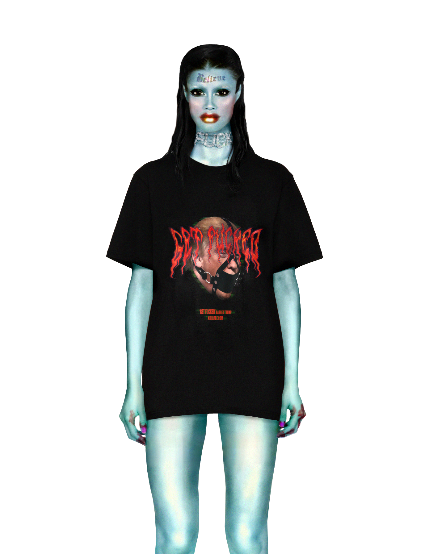 'GET FUCKED' Gagged Trump Oversized tee