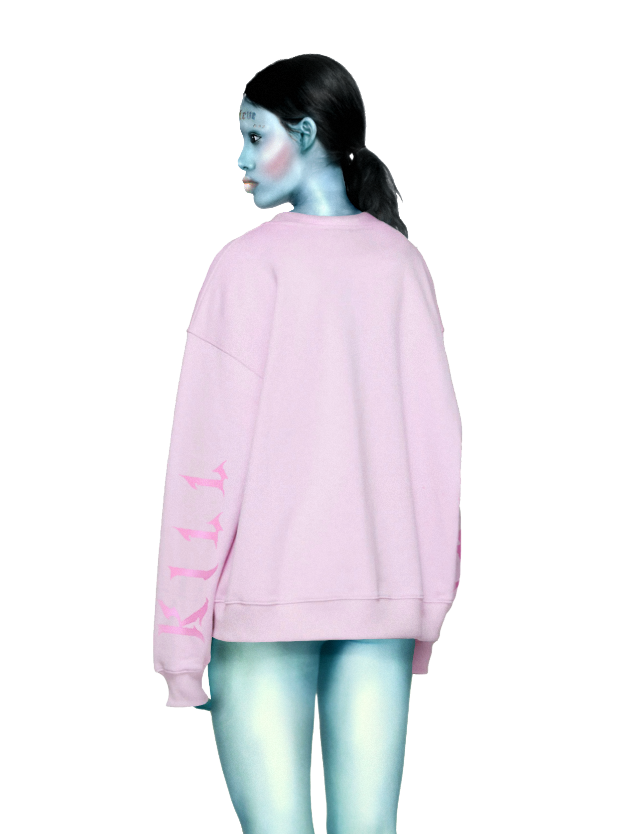 Oversized KILL BABE Sweater in Pink