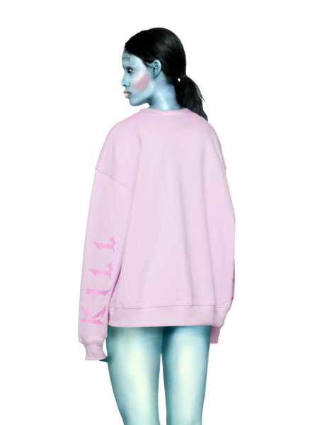 Oversized KILL BABE Sweater in Pink