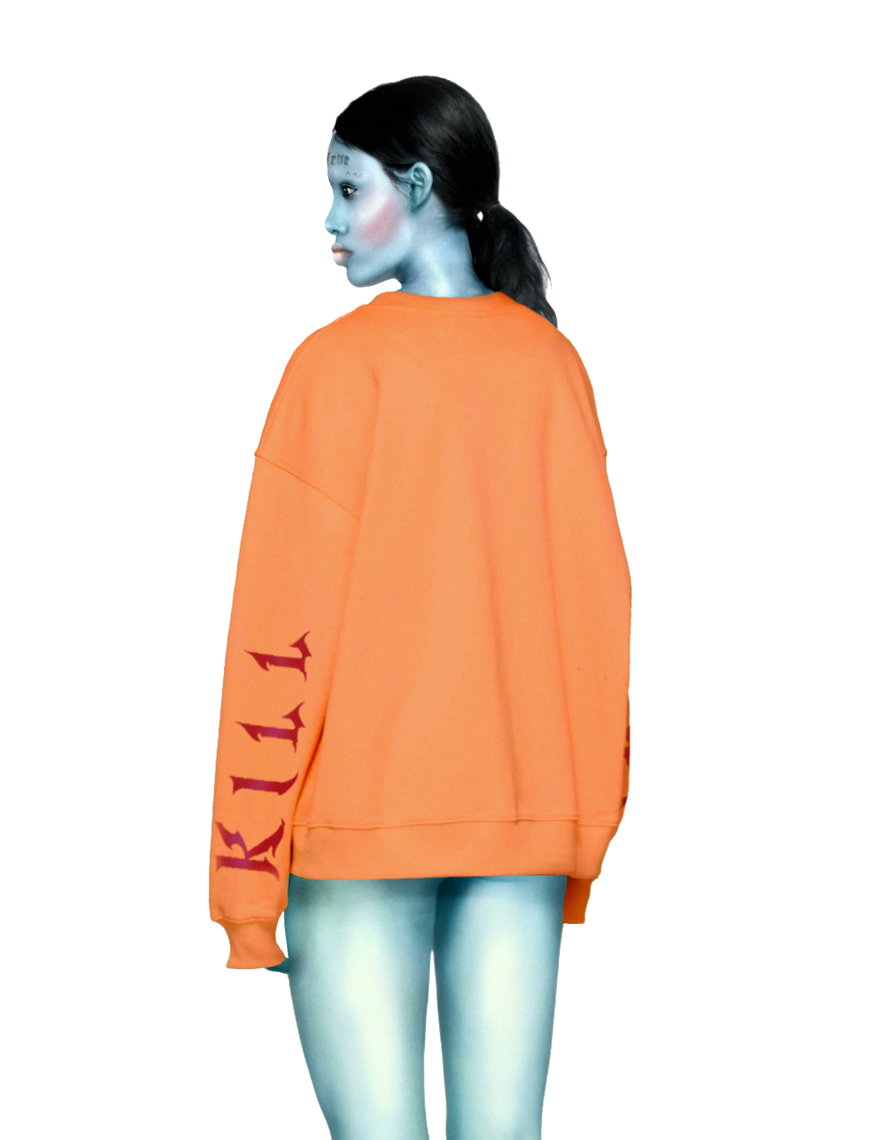 Oversized KILL BABE Sweater in Orange