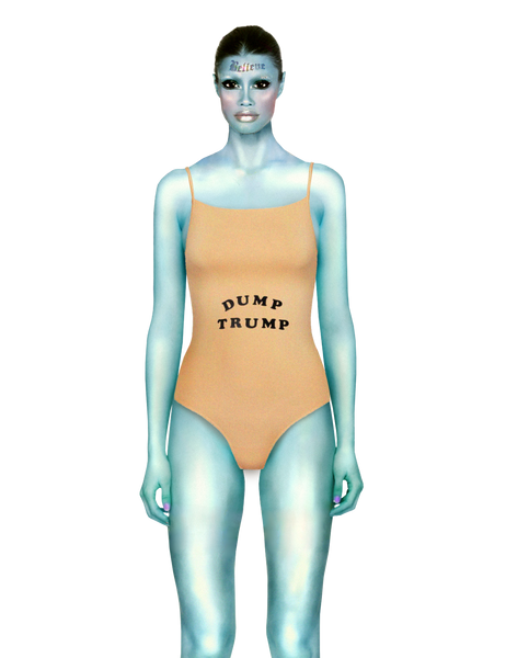 Dump Trump beige bodysuit